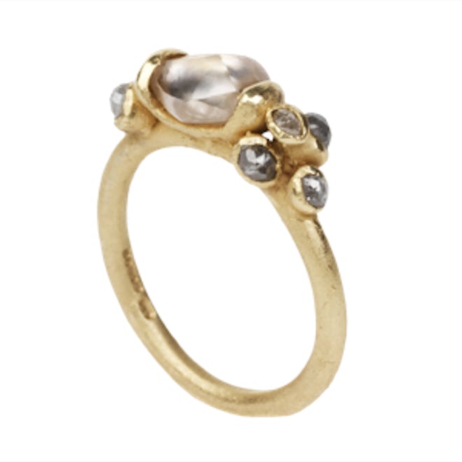 Yellow Gold and Natural Diamond Ring