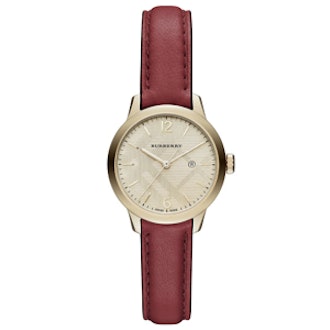 Goldtone IP Stainless Steel and Leather Strap Watch
