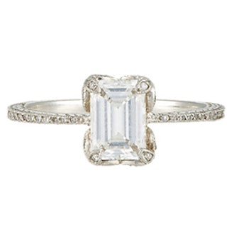1.13 Carat Emerald Cut Diamond & Platinum Ring