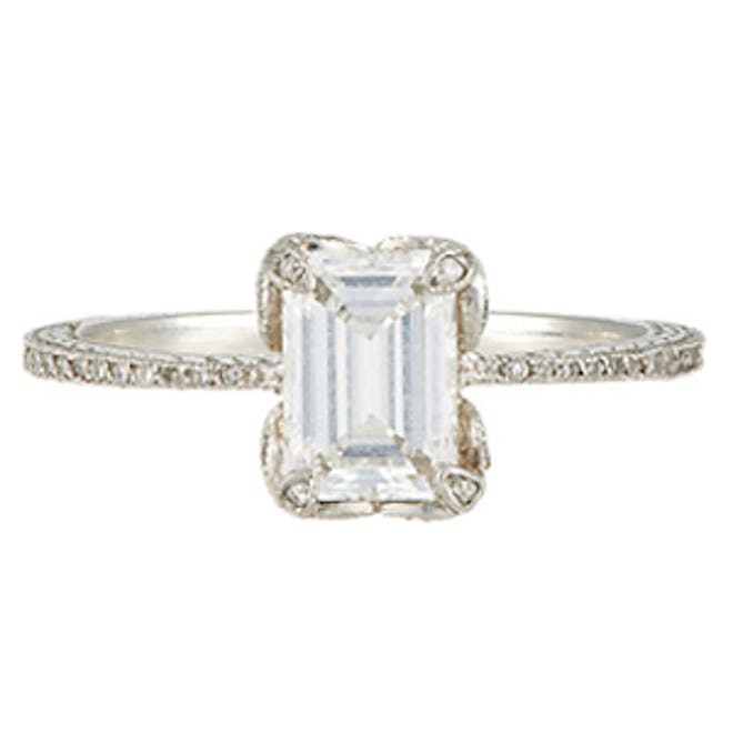 1.13 Carat Emerald Cut Diamond & Platinum Ring