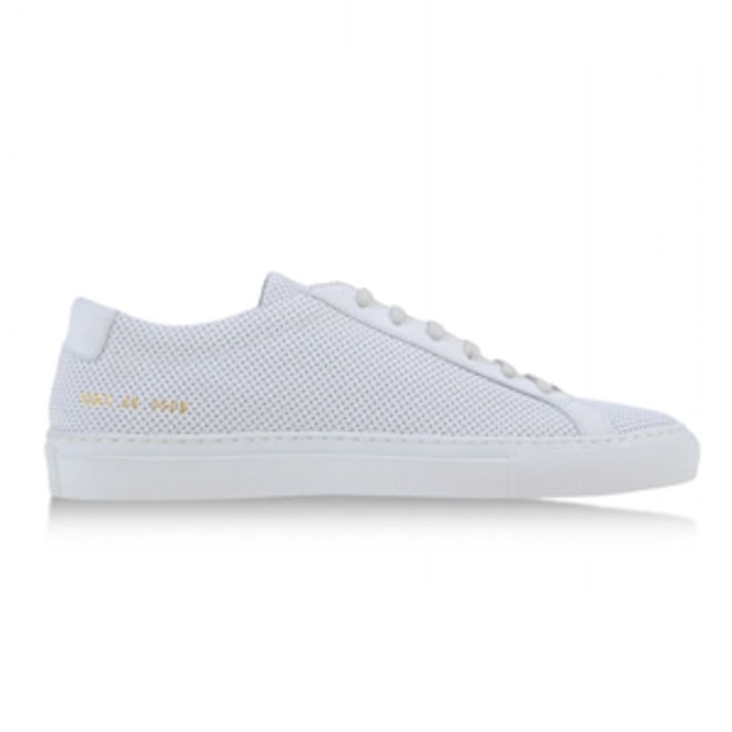 White Perforated Leather Sneaker