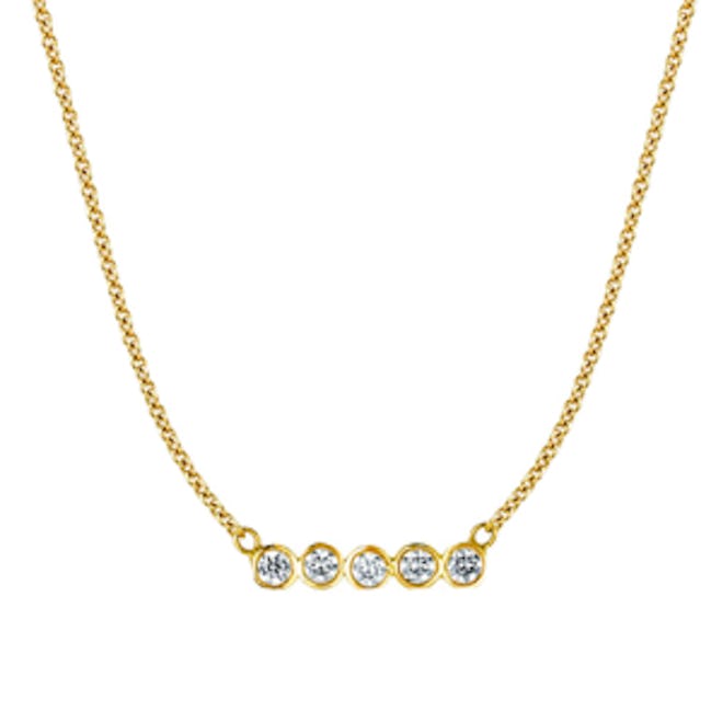 Five Diamond Star Line Necklace