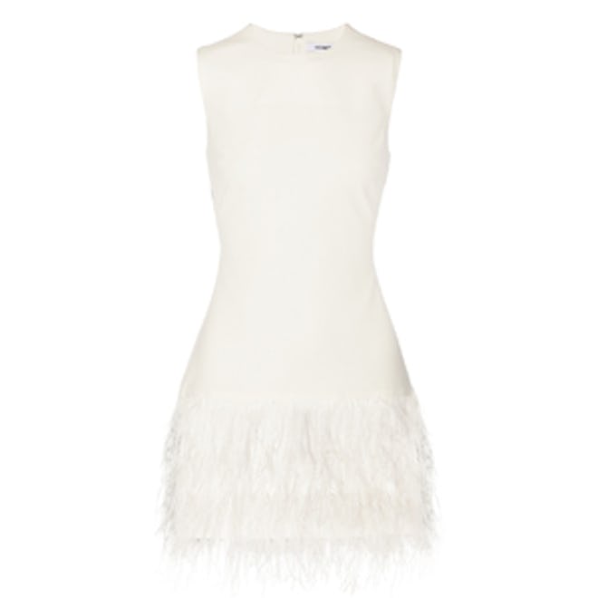 India Feather-Trimmed Mini Dress