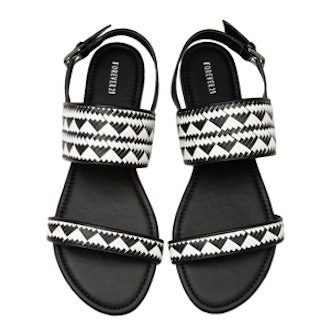 Faux Leather Woven Sandals