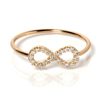 14-karat Tiny Pave Infinity Ring