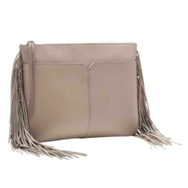 Leather Fringe Clutch