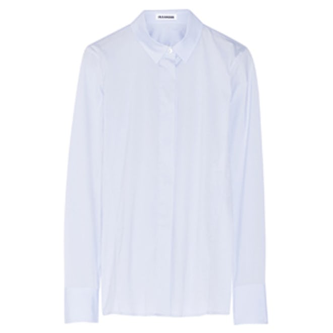 Stretch Cotton-Blend Poplin Shirt