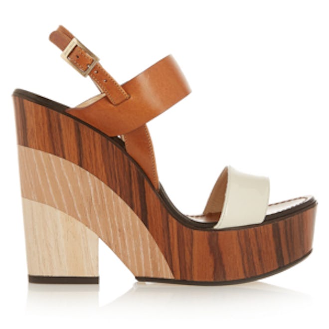Notion Leather And Wood Wedge Sandals