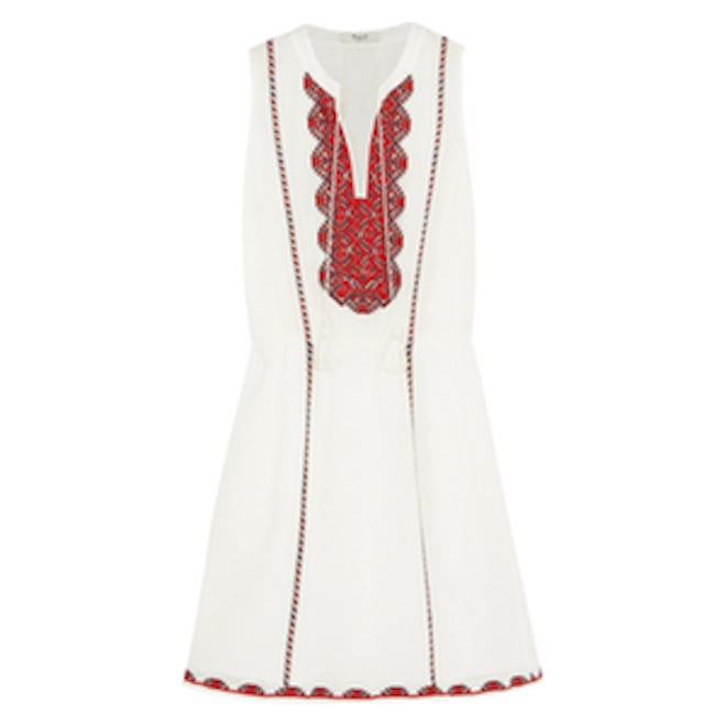 Embroidered Cotton Mini Dress