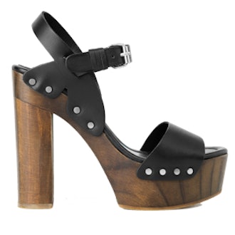 Wood Leather Sandals