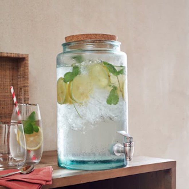 Recycled Glass Drink Dispenser + Stand