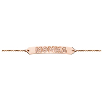 Burnish White Diamond Momma ID Bracelet