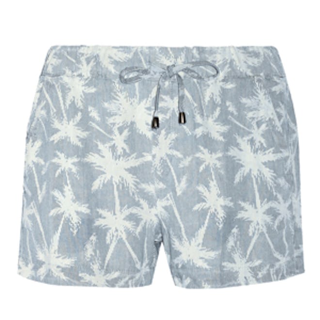 Palm-Printed Tencel Shorts