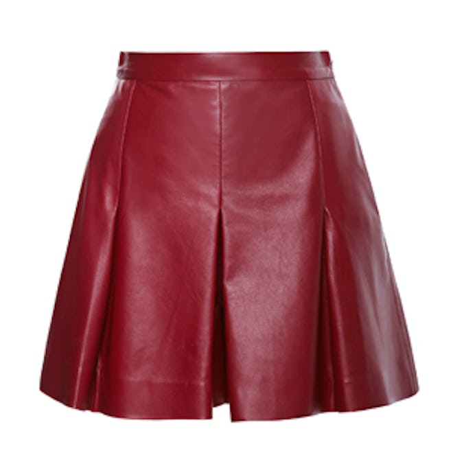 Plonge Leather Shorts with Pleats