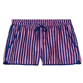 Red Stripe Silk Shorts