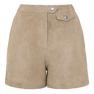 High-Waisted Suede Shorts
