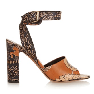 Printed-Leather Sandals