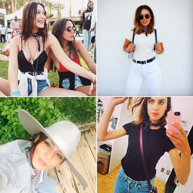 A four-part collage with women in patriotic outfits 