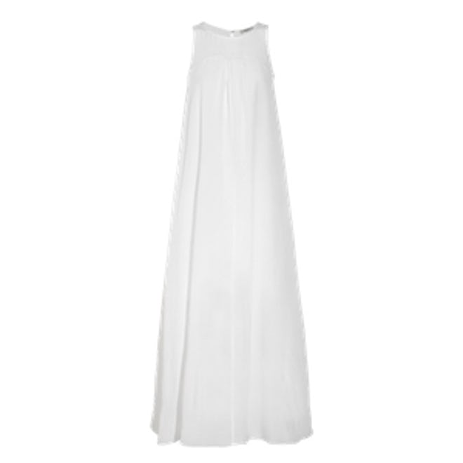 Shirred Crinkled Cotton and Silk-Blend Maxi Dress