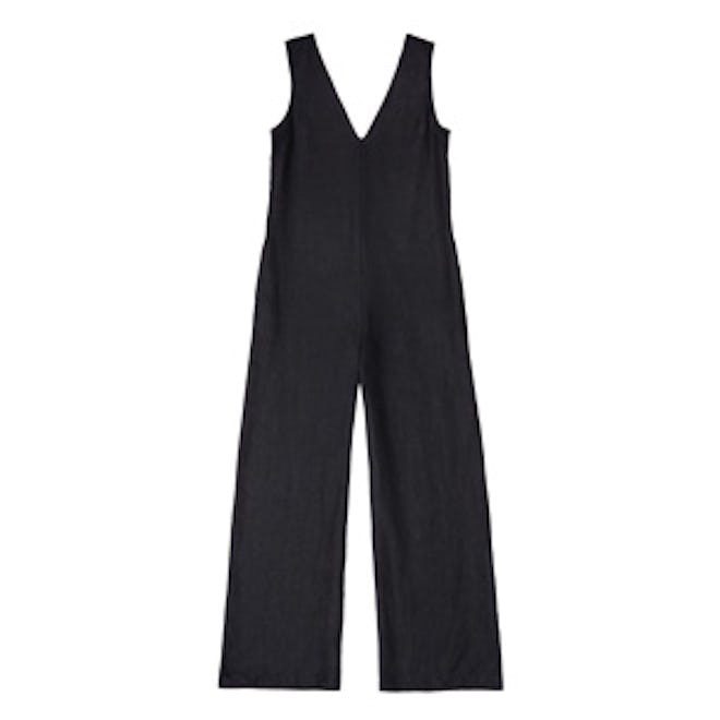 Washed Linen V Neck Jumpsuit