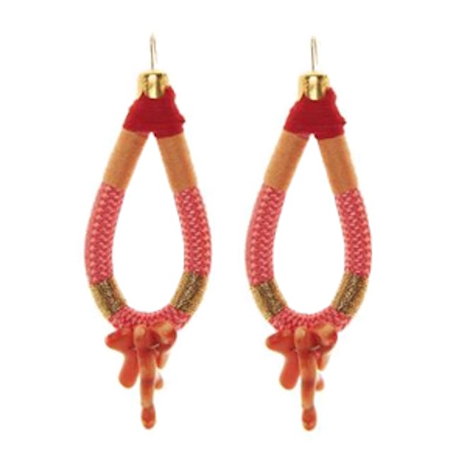 Pink Cotton Coral Stone Earrings