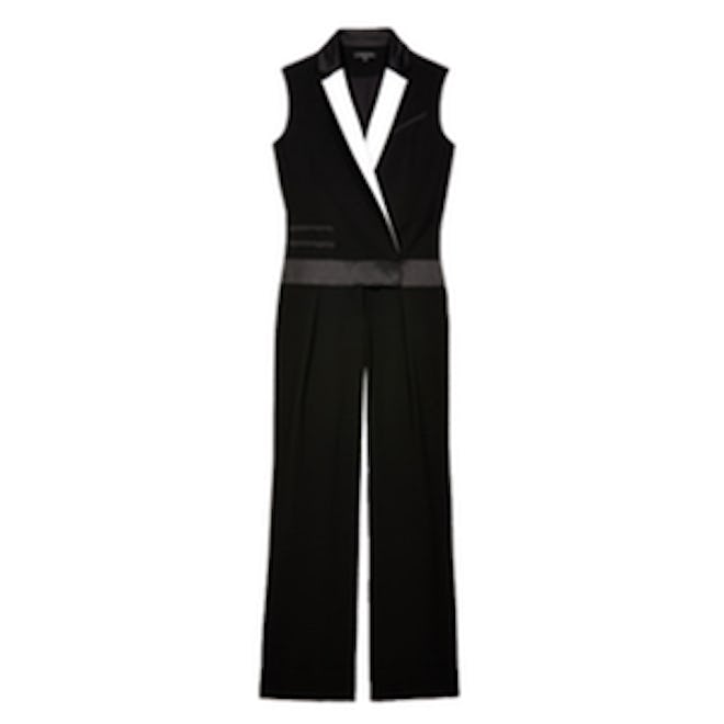 Contrast Lapel Jumpsuit