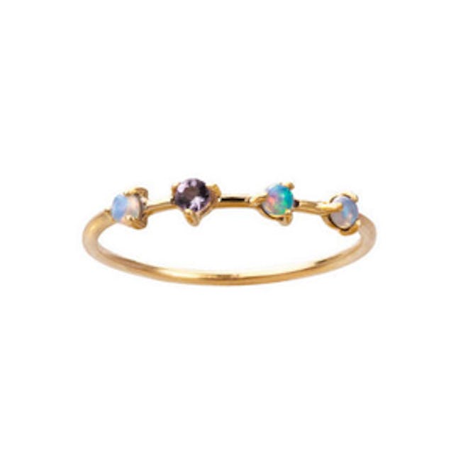 Four Step Opal and Tanzanite Ring