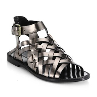 Kalle Woven Metallic Leather Sandals