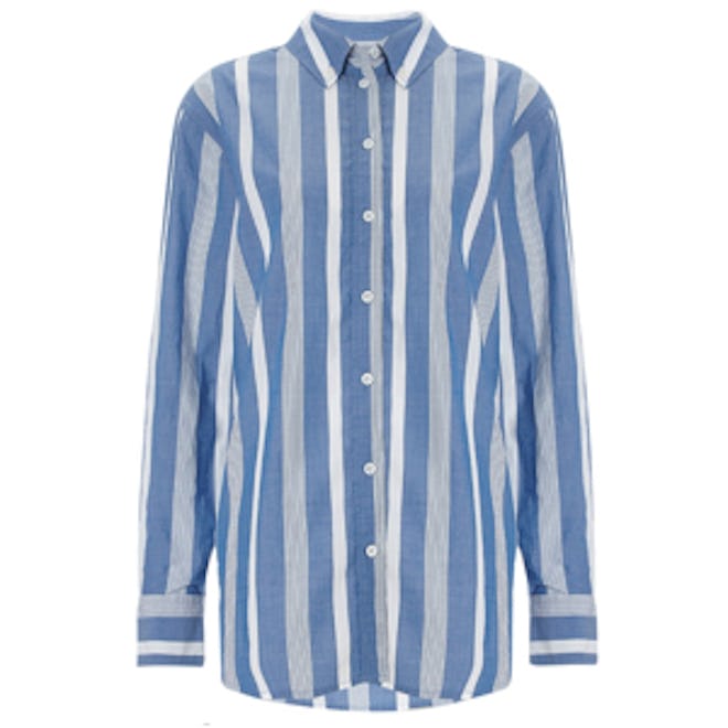 Blue Stripe Cotton Margaux Shirt