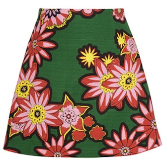 Dolly Floral-Print Woven Cotton Mini Skirt