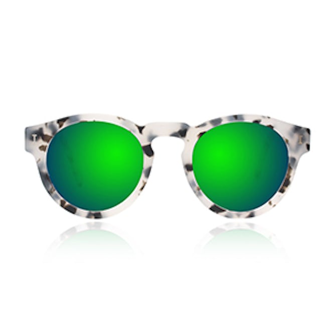 Leonard Matte Ice Tortoise With Green Mirrored Lenses