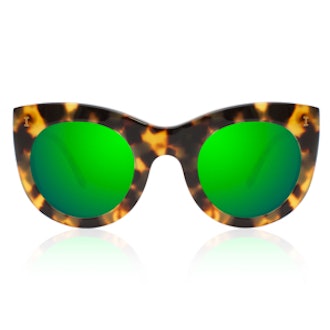 Boca Tortoise With Green Mirrored Lenses