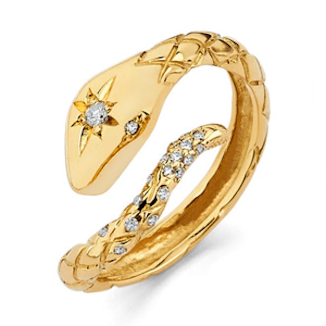 Star Set Diamond Snake Ring