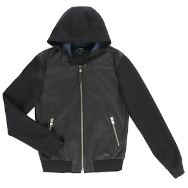 Elvin-S5 Black Doubleface Jersey Jacket With Hood