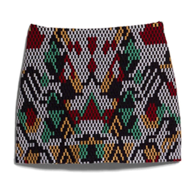 Multicolor Embroidery Miniskirt