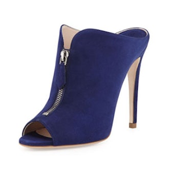 High-Heel Zip-Front Mule