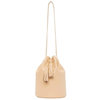 Leather Bucket Bag With Tassels