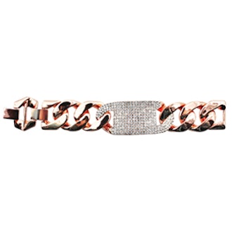 Crystal Tag Chain Link Bracelet