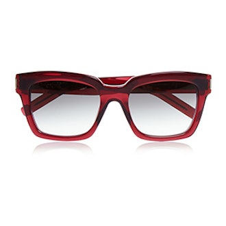 Bold D-frame Acetate Mirrored Sunglasses