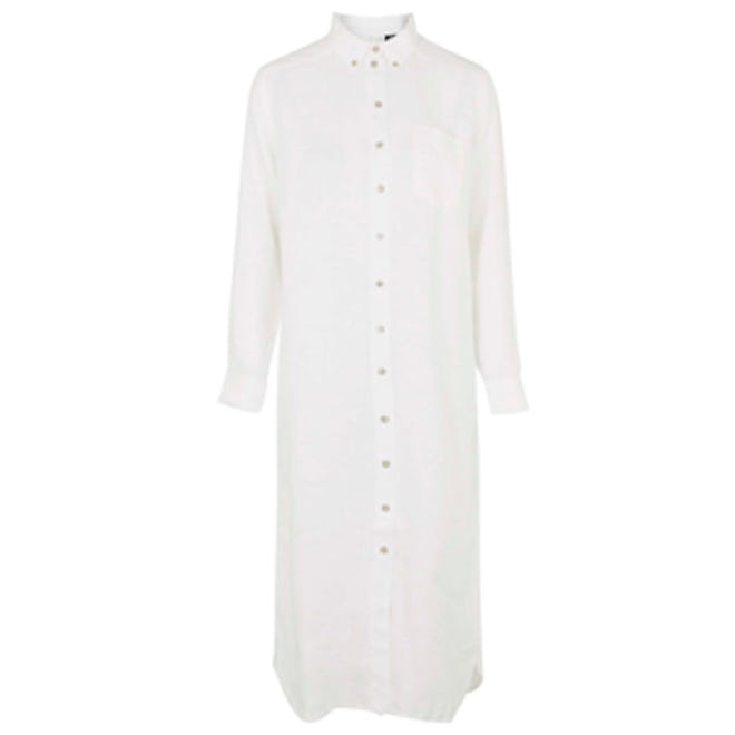 Linen Shirt Dress By Boutique