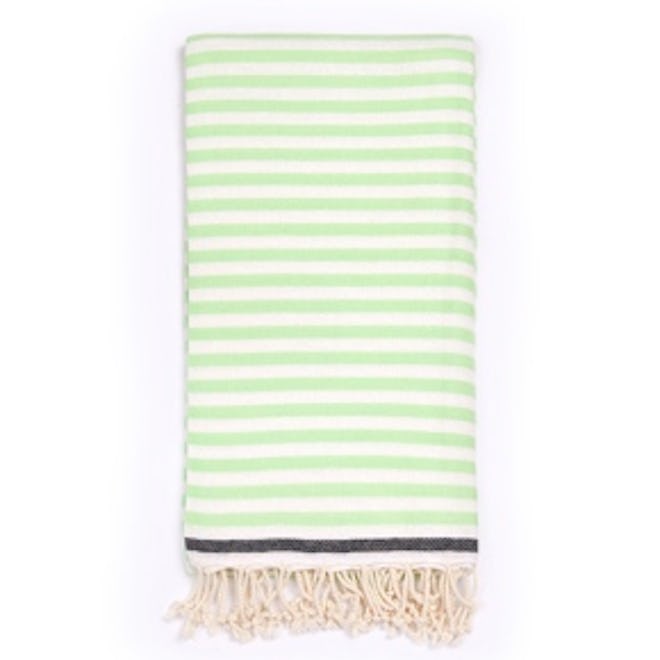 Beach Candy Swirl Beach Towel in Green Stripes