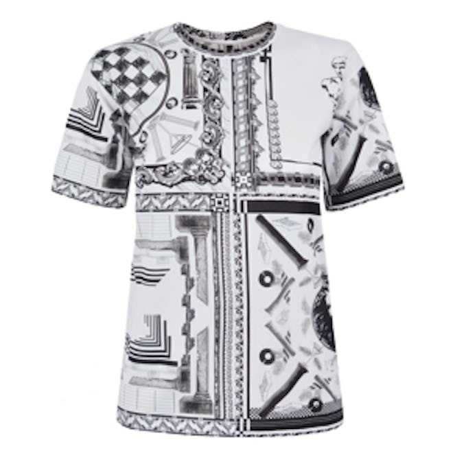White and Black Print Anthony Vaccarello T-shirt