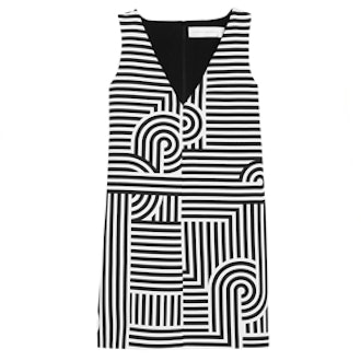 Geometric-Print Crepe Mini Dress
