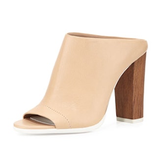 Allison Leather Peep-Toe Mule