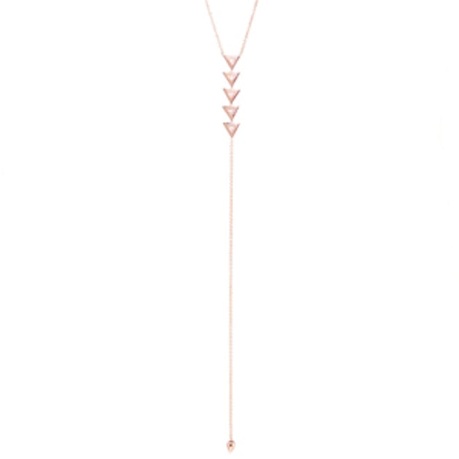 14k Vertical Triangle Lariat Necklace