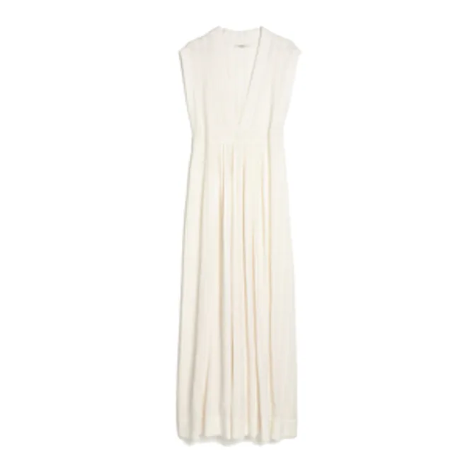 madewell white maxi dress Denim Seamed Maxi Dress