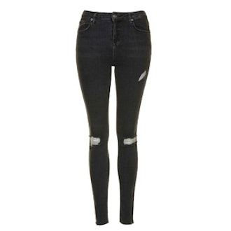 Moto Washed Black Ripped Jamie Jeans