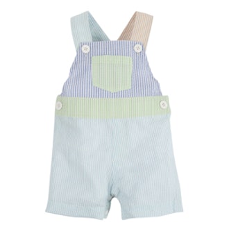 Multi Color Seersucker Overalls