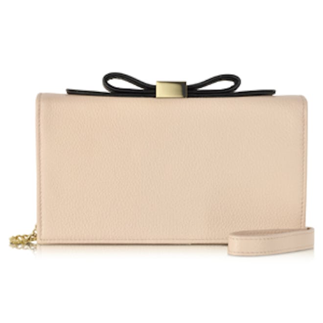 Nora Nude Leather Smart Clutch