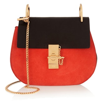 Drew Small Leather and Suede Shoulder Bag
